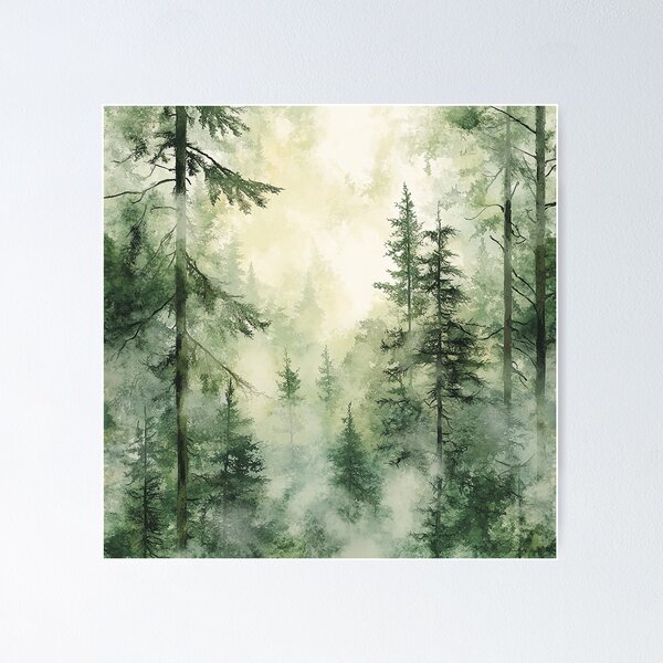 Item preview, A forest in shades of green designed and sold by MagelliShop.