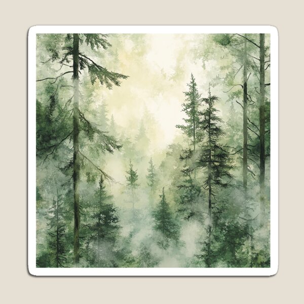 Item preview, A forest in shades of green designed and sold by MagelliShop.