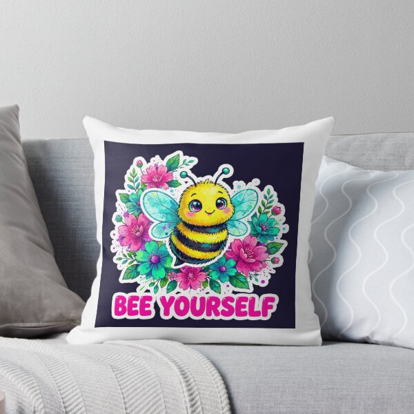 Aperçu de l'œuvre Bee Yourself Funny Colorful Bee Sticker créée et vendue par MojoHill.