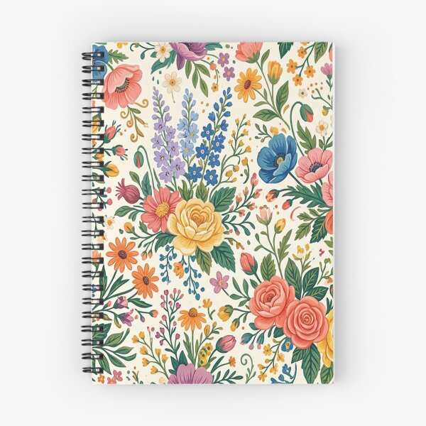 Aperçu de l'œuvre Motif floral vintage multicolore vibrant créée et vendue par designdukan.