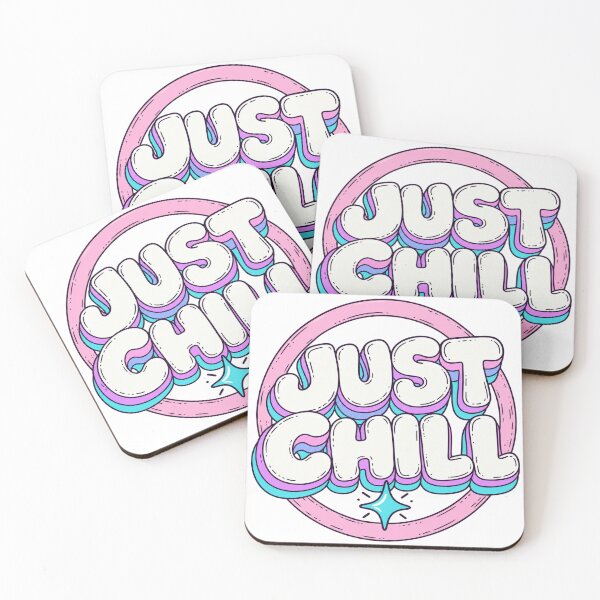 Item preview, Just Chill Retro Saying Typography Relaxation Pastel designed and sold by LongIslandDesgn.