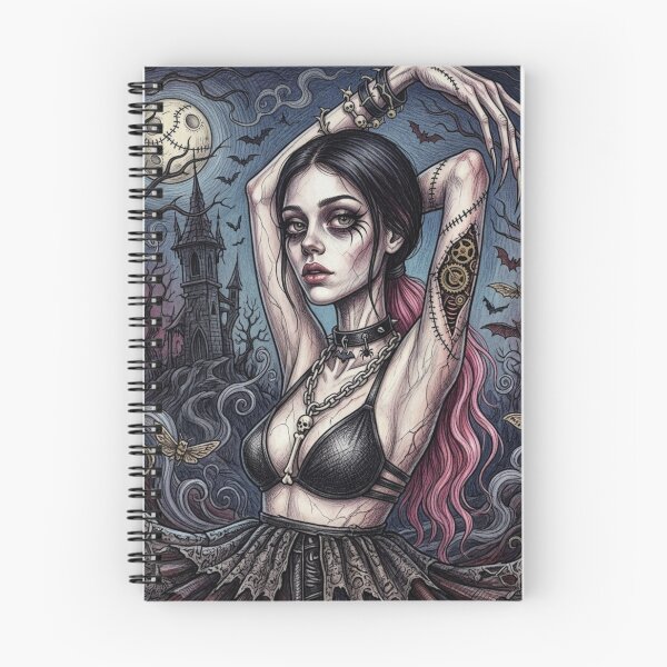 Item preview, Ilustración de una mujer vampiro de terror gótico designed and sold by Vintage Designs +.