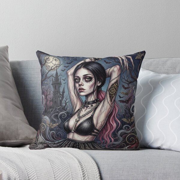 Item preview, Gothic Horror vampire woman illustration art designed and sold by Vintage Designs +.
