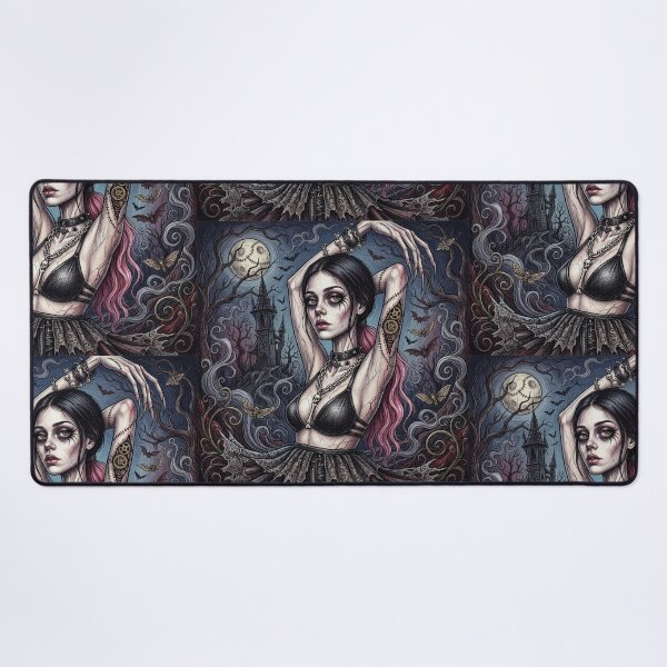 Item preview, Gothic Horror vampire woman illustration art designed and sold by Vintage Designs +.