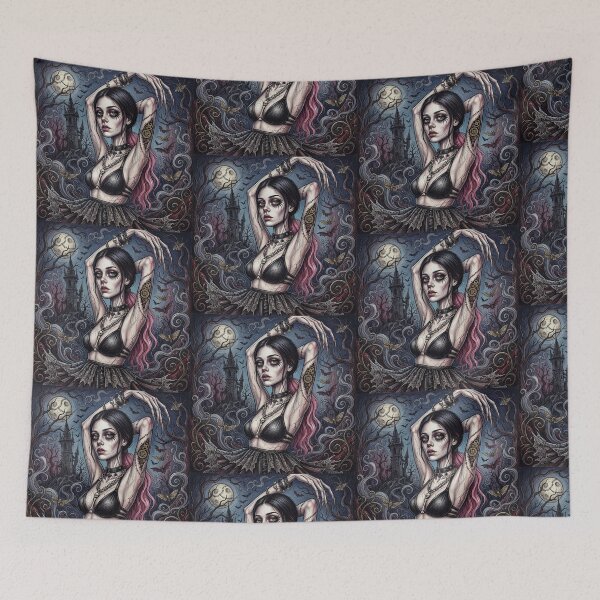 Item preview, Gothic Horror vampire woman illustration art designed and sold by Vintage Designs +.