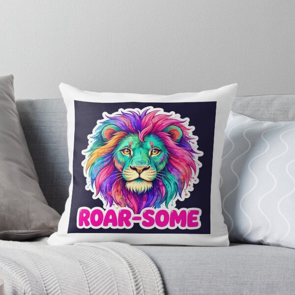 Item preview, Roar-some Funny Colorful Lion Sticker designed and sold by MojoHill.