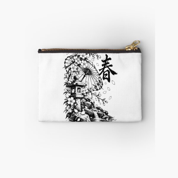 Item preview, Monochrome Japanese Spring Garden with Wagasa designed and sold by bapupa.