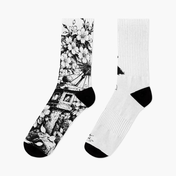 Aperçu de l'œuvre Jardin japonais printanier monochrome avec Wagasa créée et vendue par bapupa.