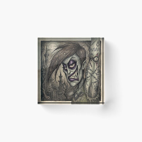 Item preview,  Gothic Horror vampire zombie undead woman illustration art designed and sold by Vintage Designs +.