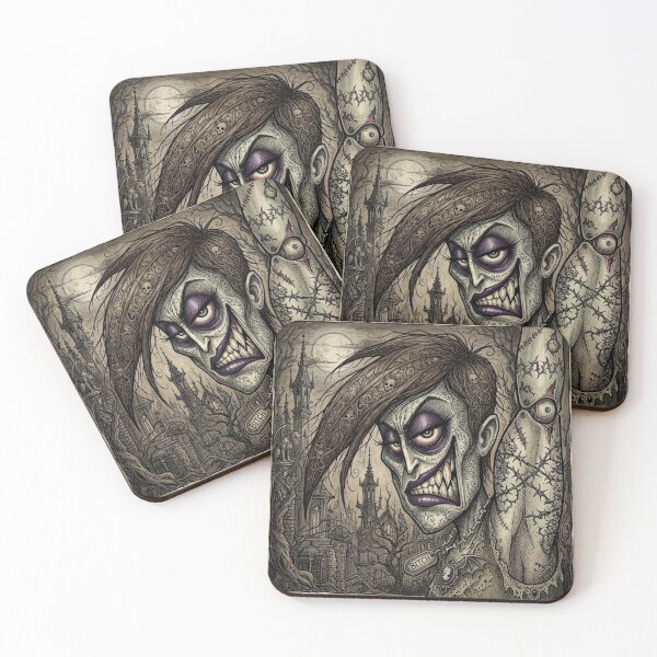 Item preview,  Gothic Horror vampire zombie undead woman illustration art designed and sold by Vintage Designs +.
