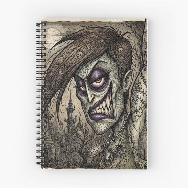 Item preview, Ilustración de una mujer vampira zombi zombi de terror gótico. designed and sold by Vintage Designs +.