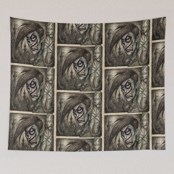 Item preview,  Gothic Horror vampire zombie undead woman illustration art designed and sold by Vintage Designs +.