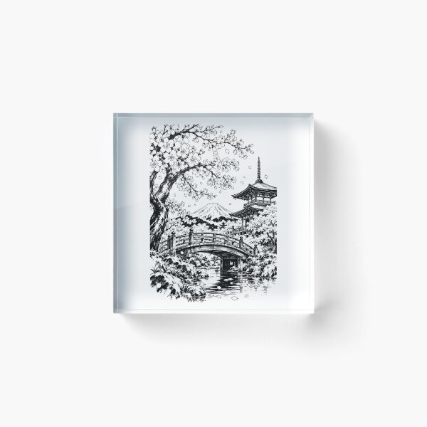 Item preview, Japanese Sakura Bridge Beneath Mount Fuji designed and sold by bapupa.