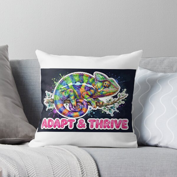 Item preview, Adapt And Thrive Funny Colorful Chameleon Sticker designed and sold by MojoHill.