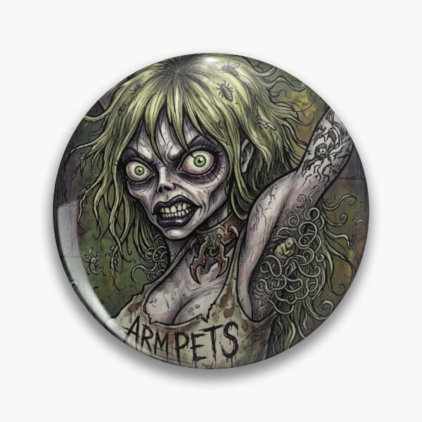 Item preview, Gothic Horror vampire zombie undead woman with evil sentient armpit hairs illustration art designed and sold by Vintage Designs +.