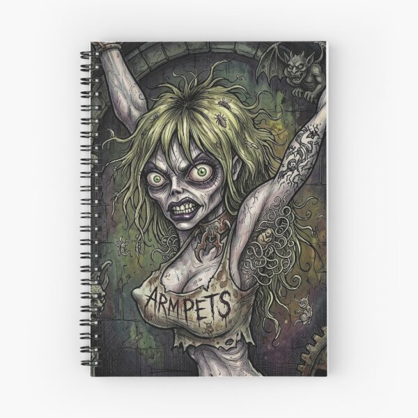 Item preview, Gothic Horror vampire zombie undead woman with evil sentient armpit hairs illustration art designed and sold by Vintage Designs +.