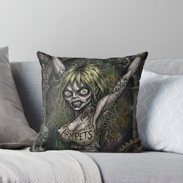 Item preview, Gothic Horror vampire zombie undead woman with evil sentient armpit hairs illustration art designed and sold by Vintage Designs +.