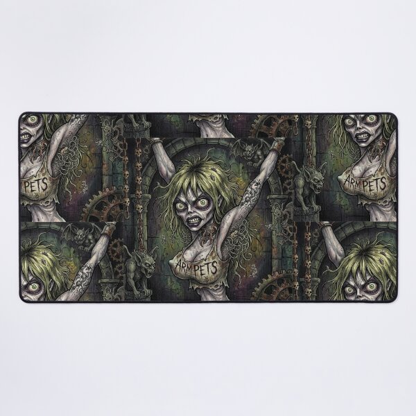 Item preview, Gothic Horror vampire zombie undead woman with evil sentient armpit hairs illustration art designed and sold by Vintage Designs +.