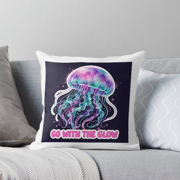 Item preview, Go With The Glow Funny Colorful Jellyfish Sticker designed and sold by MojoHill.