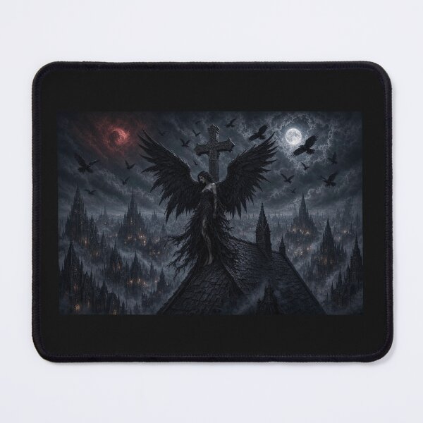 Item preview, Dark Angel on the roof designed and sold by WhispersDarkArt.