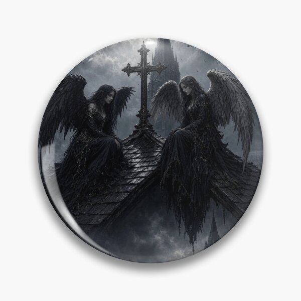 Item preview, Two dark angels on the roof ridge. designed and sold by WhispersDarkArt.