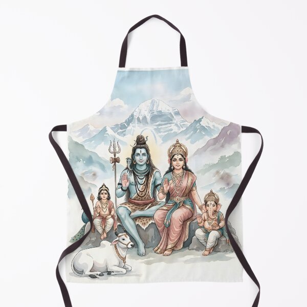 Item preview, Arte en acuarela de Shiva Parivar del Monte Kailash designed and sold by hutofdesigns.