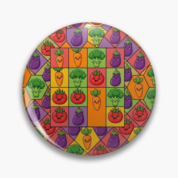 Item preview, Cute Kawaii Vegetable Seamless Tessellation Pattern designed and sold by vinothmech53.