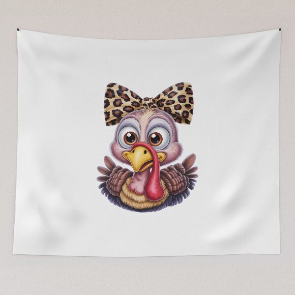 Item preview, Cute Thanksgiving Turkey Leopard Bow – Funny Fall Bird Art designed and sold by jkrphoto.