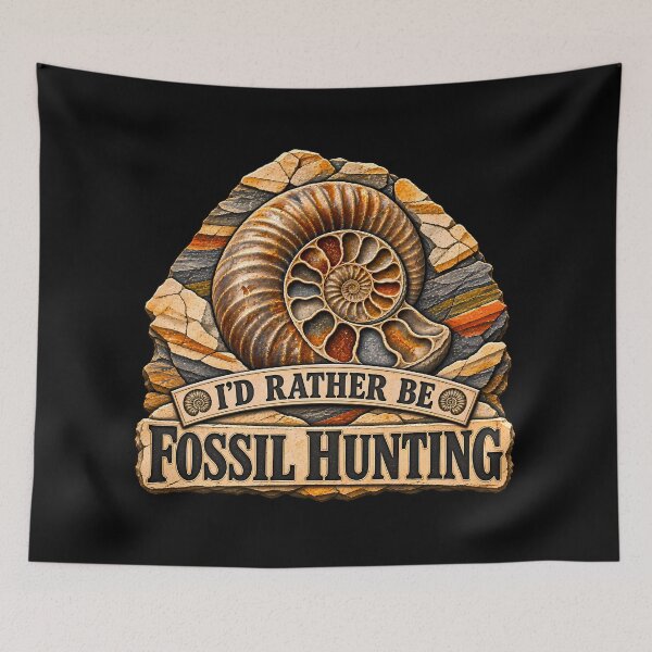 Item preview, Id Rather Be Fossil Hunting Vintage Ammonite Stone Paleontologist  designed and sold by Photo-Sphere101.