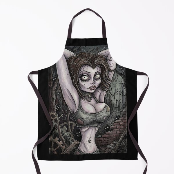 Artikelvorschau, Illustration einer Vampirin im Gothic-Horror-Stil, die die Hände hinter dem Kopf verschränkt. entworfen und verkauft von Vintage Designs +.