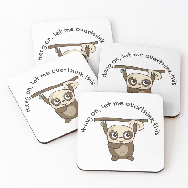 Item preview, Overthinking Sloth Funny Anxiety Sticker designed and sold by Ayiita.