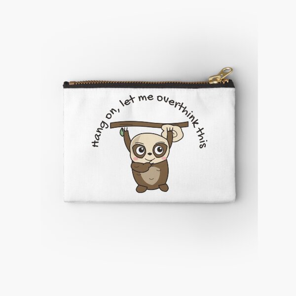 Item preview, Overthinking Sloth Funny Anxiety Sticker designed and sold by Ayiita.