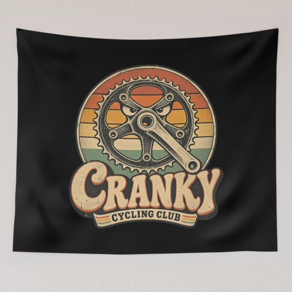 Item preview, Cranky Cycling Club Bicycle Crankset Retro Sunset Rider designed and sold by Felinefinesse.