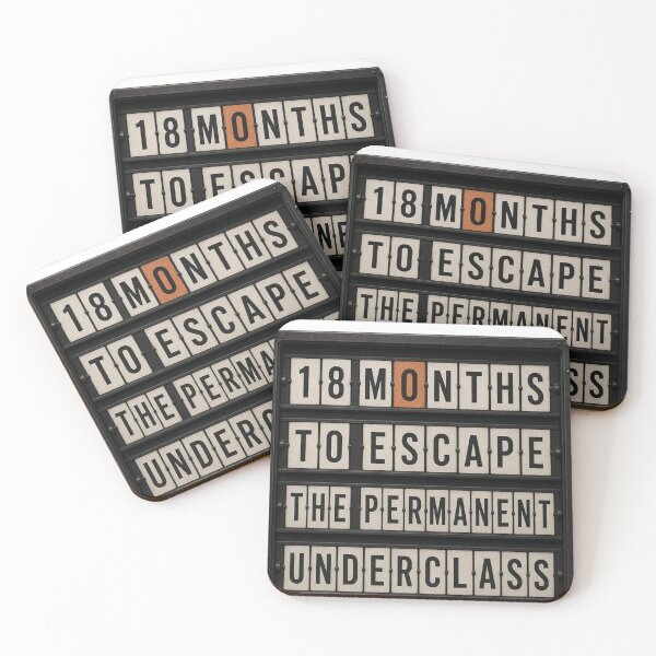 Item preview, 18 Months to Escape the Underclass - Split Flap Countdown designed and sold by Acta Diurna Supply.