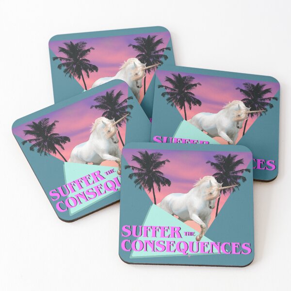 Item preview, Suffer the Consequences Vaporwave Unicorn designed and sold by missmelodyferal.