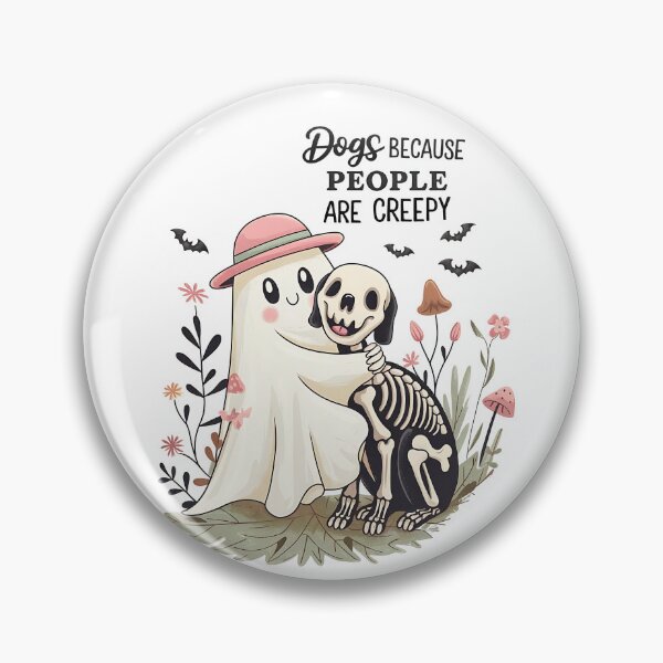 Item preview, Dogs Because People Are Creepy – Skeleton Dog Halloween Ghost Garden designed and sold by elisarasada.