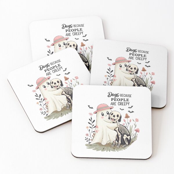 Item preview,  Dogs Because People Are Creepy – Skeleton Dog Halloween Ghost Garden designed and sold by elisarasada.