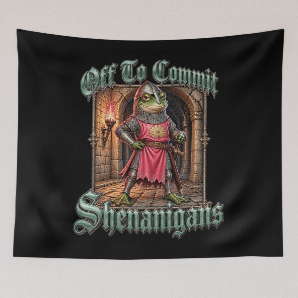 Item preview, Frog Knight Medieval Torch Bearer Shenanigans Sconce Art designed and sold by chem3a-wst.