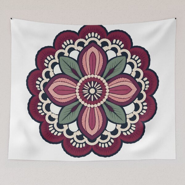 Item preview, Folk Style Embroidered Mandala designed and sold by Otakunited.