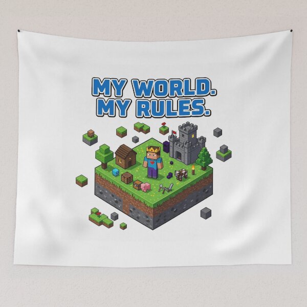 Item preview, My World My Rules – Gamer Block World Design designed and sold by DVerse Studio.