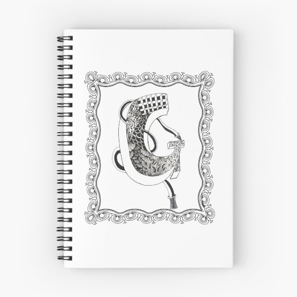 Item preview, Letter G - Illuminated Initial in Ornate Swirling Frame designed and sold by The Outlier Studio.