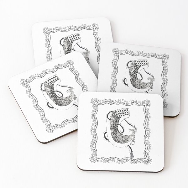 Item preview, Letter G - Illuminated Initial in Ornate Swirling Frame designed and sold by The Outlier Studio.