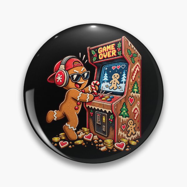 Item preview, Gingerbread Man Christmas Retro Arcade Cabinet Player Art designed and sold by chem3a-wst.