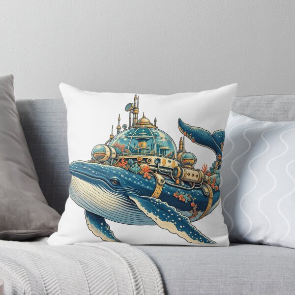 Item preview, Steampunk whale submarine sea city ocean sci-fi fantasy designed and sold by LongIslandDesgn.