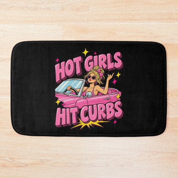 Item preview, Hot Girls Hit Curbs Bright Pink Convertible Car Drivers designed and sold by Felinefinesse.