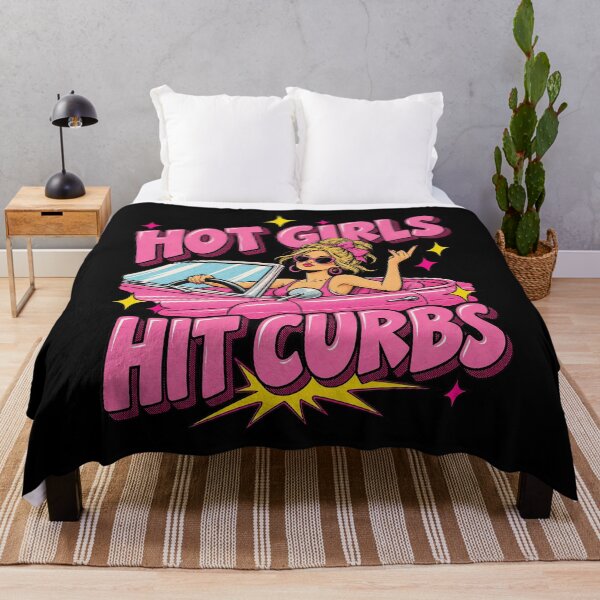 Item preview, Hot Girls Hit Curbs Bright Pink Convertible Car Drivers designed and sold by Felinefinesse.