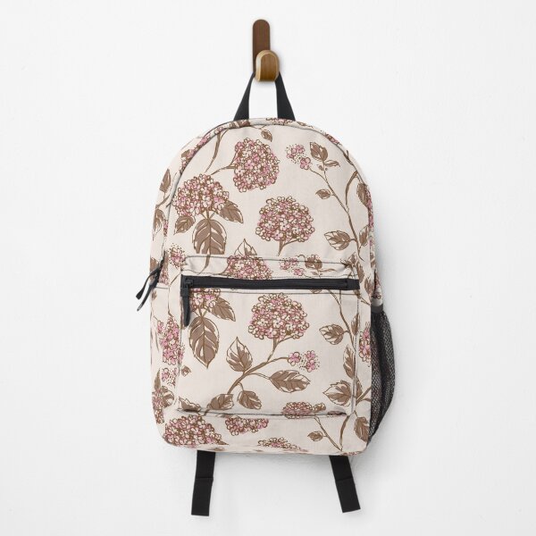 Item preview, Hydrangeas Bohemian Floral Pattern - Brown Pink designed and sold by Anis Illustration.