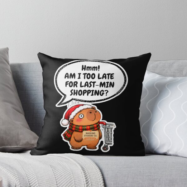 Item preview, AM I LATE FOR LAST-MIN SHOPPING?! 2026 BY NAGGINGSTICKERSCO. NAGGING CAPYBARA'S A VERY NAGGING CHRISTMAS! COLLECTION | BLACK Edition | No.01 designed and sold by LaMaisonOfMY.