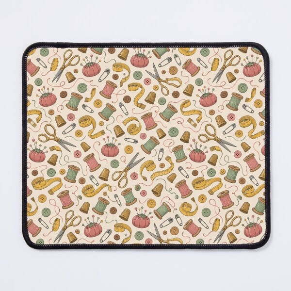 Item preview, Sewing Notions Pattern Thimbles Spools Pins Dusty Rose designed and sold by Fanverse Merchandise.