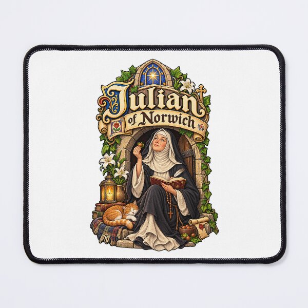 Item preview, Julian of Norwich – Medieval Mystic, Saintly Cat Lady & Hazelnut Philosopher designed and sold by ChickenFund.